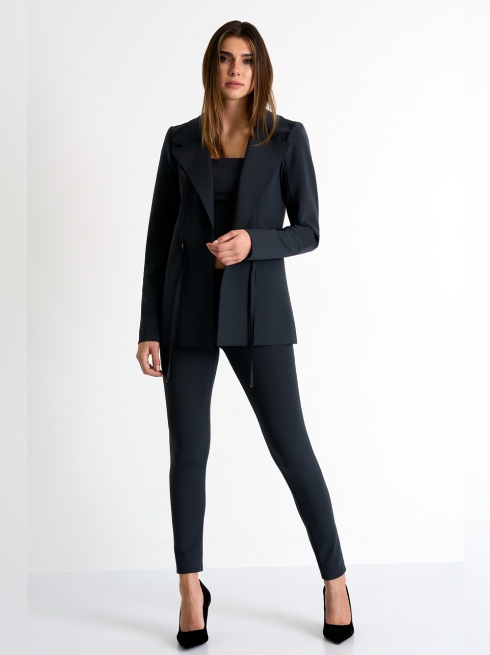 SHAN Size 12 Sofia Pull-On Italian Fabric Legging - Caviar Black